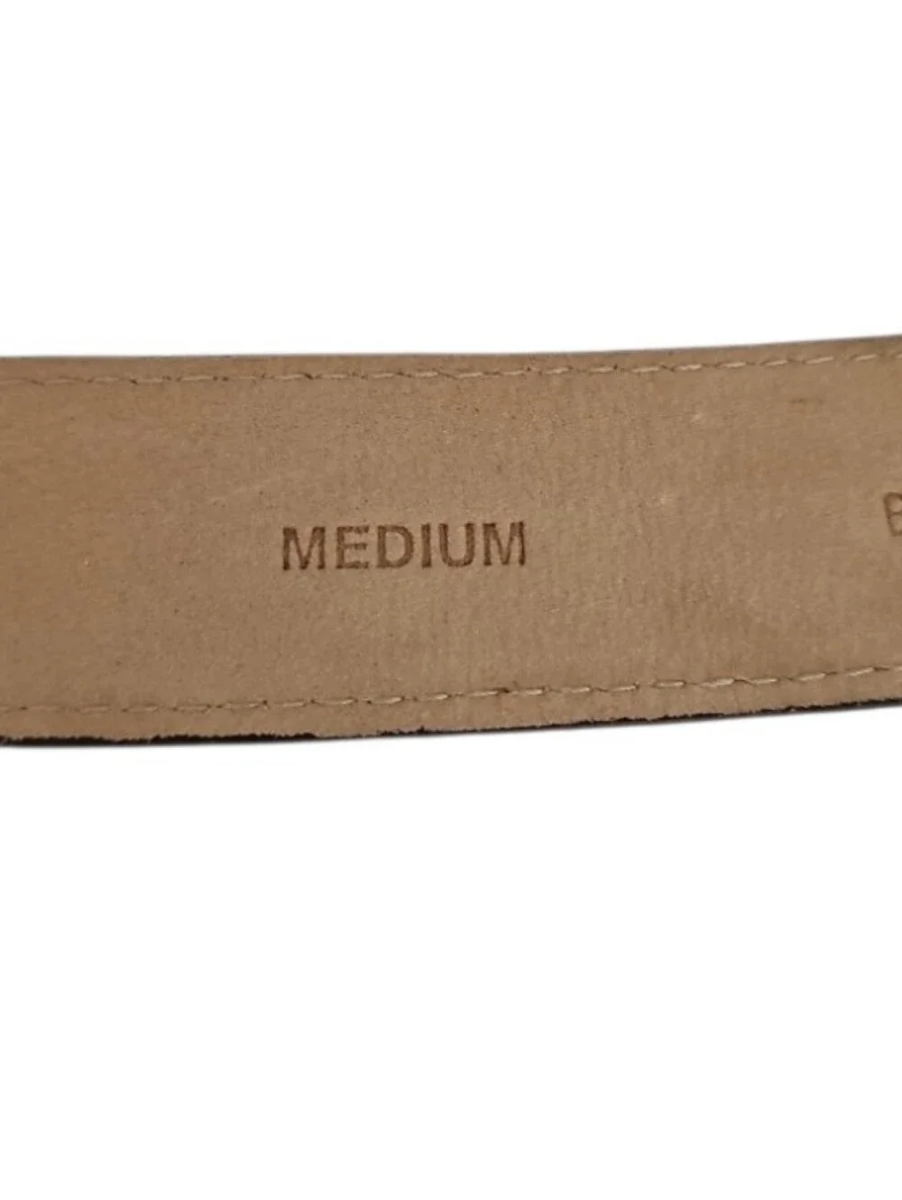 Vintage DKNY Buffalo Calf Leather Belt Women M Brown Made USA Minimalist Classic